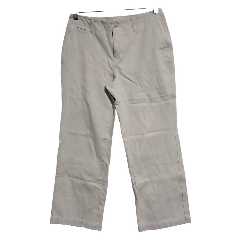 Eddie Bauer Classic Khaki Straight Leg Ankle Pants Womens 10 Cotton Chinos